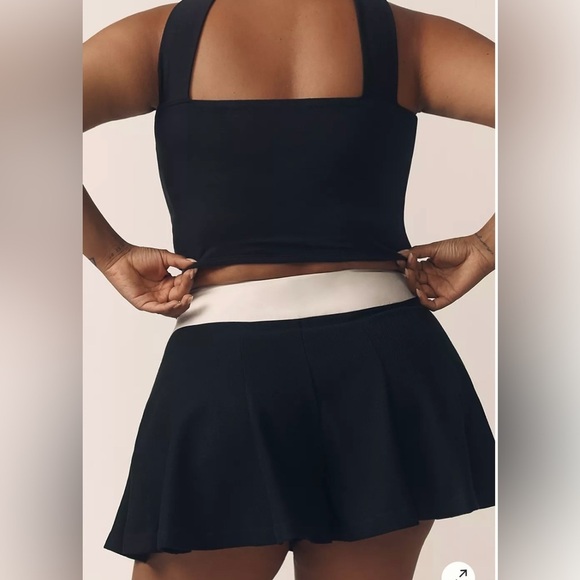 Anthropologie Maeve Black White Paneled Skirty Shorts - Picture 5 of 7